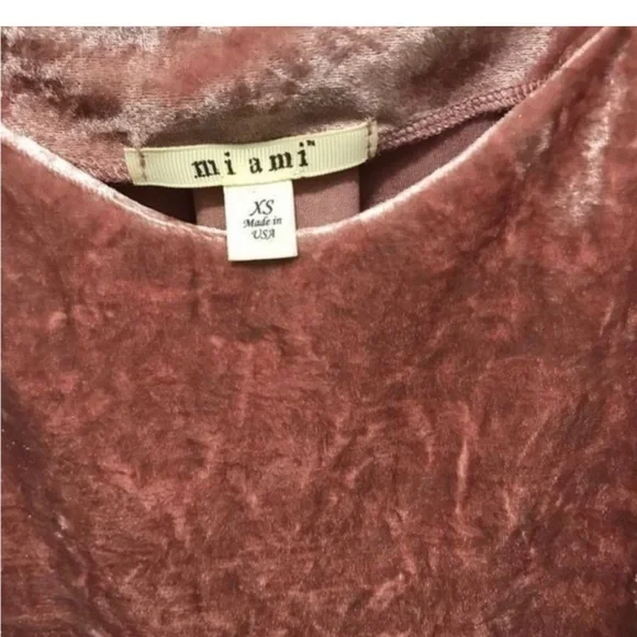 MIAMI Pink Mauve Rose Cold Shoulder Velvet A-line Dress Women’s‎ Size XS - Picture 5 of 8